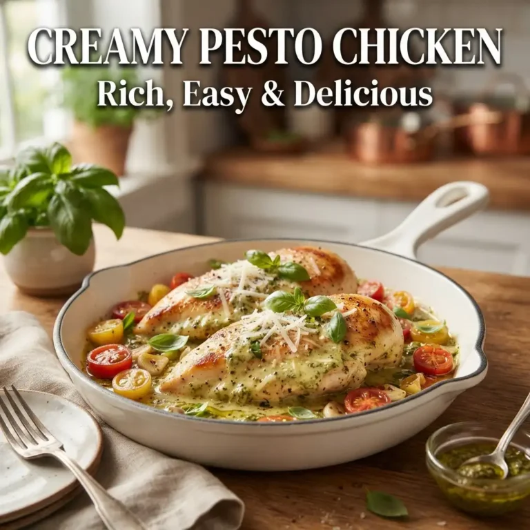 Creamy Pesto Chicken Recipe That’s Rich, Easy & Delicious