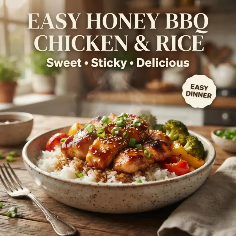 Easy Honey BBQ Chicken & Rice That’s Sweet, Sticky & Delicious