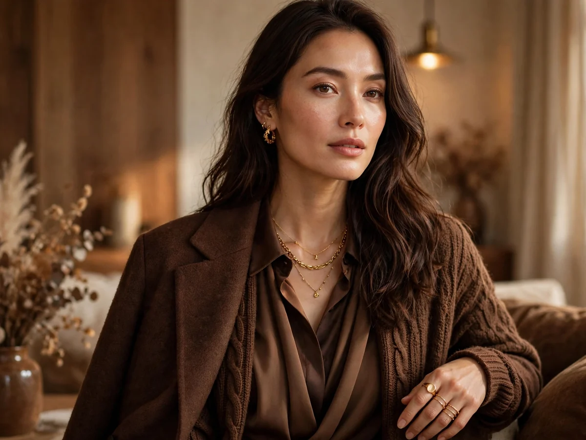 Coffee brown outfit, a chic 2027 color trend replacing black